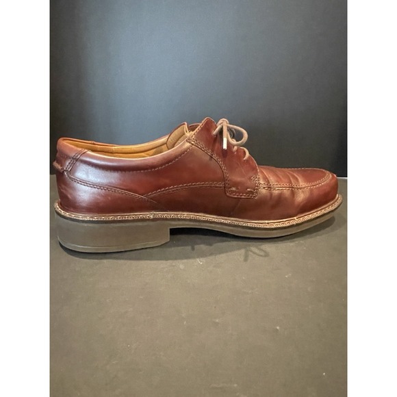 Ecco Almond Toe Brown Leather Oxfords Lace Up Men\'s Dress Shoes EU 49 US 15